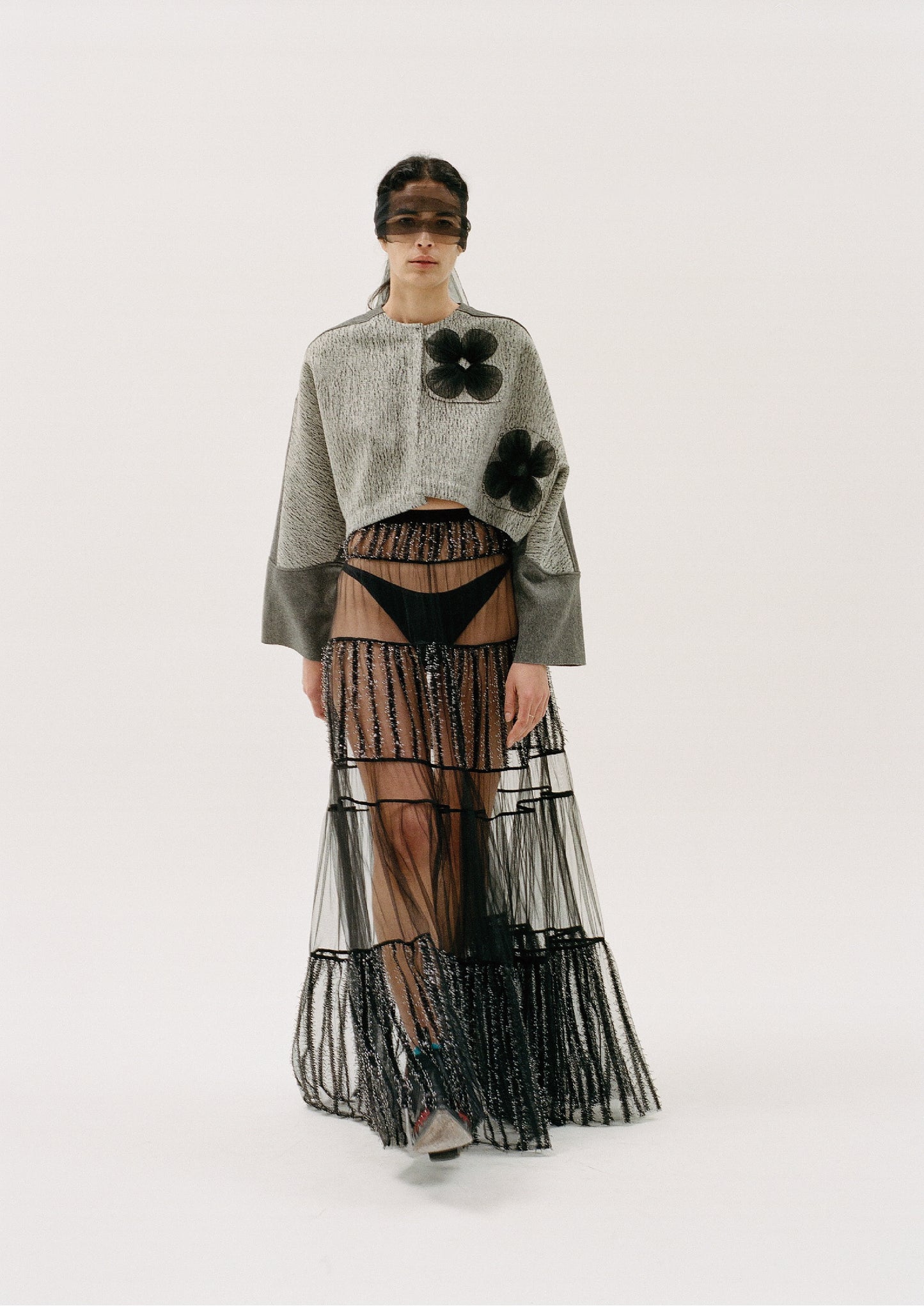 Ethereal Noir Layered Tulle Skirt