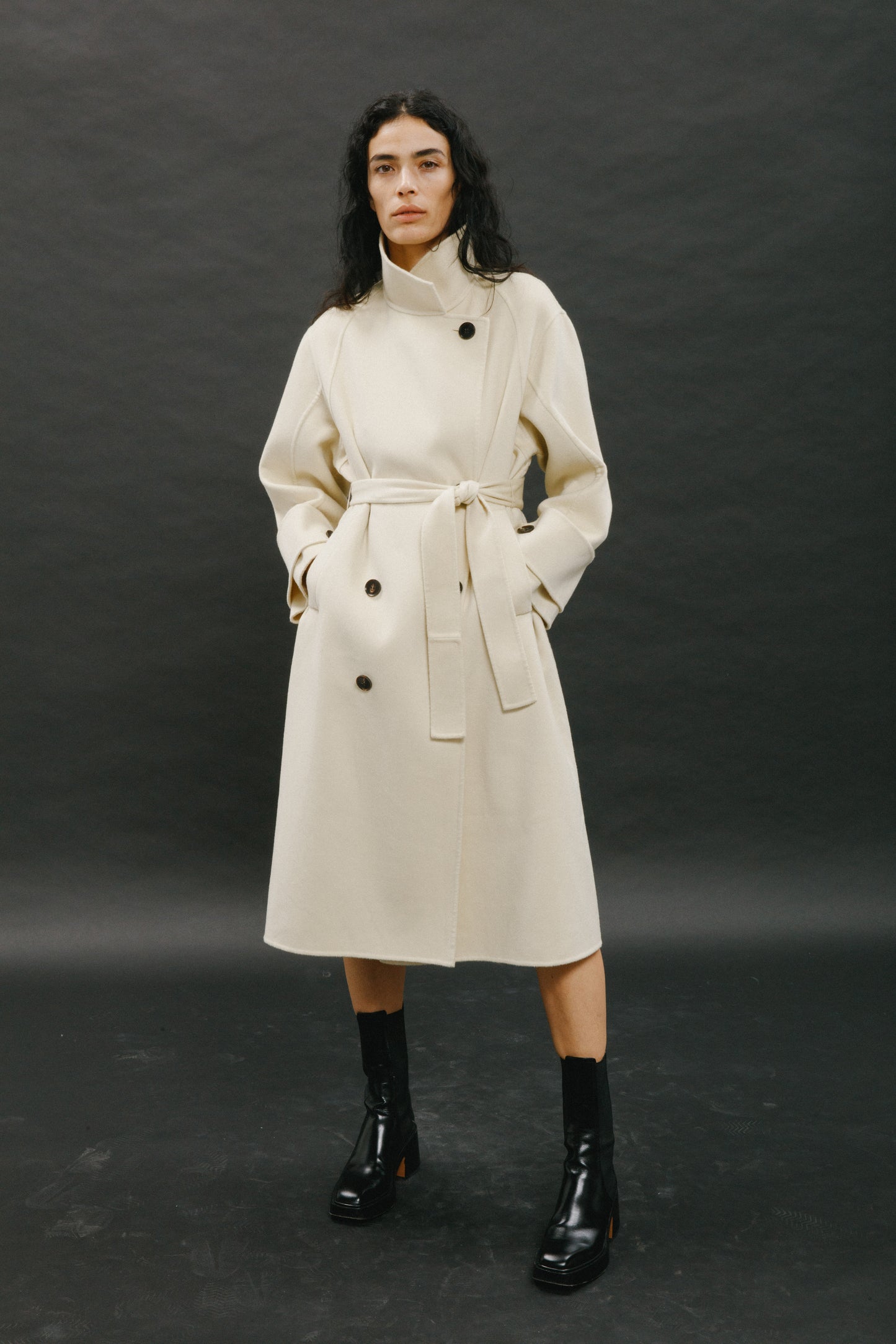 Wool and cashmere double-sided coat